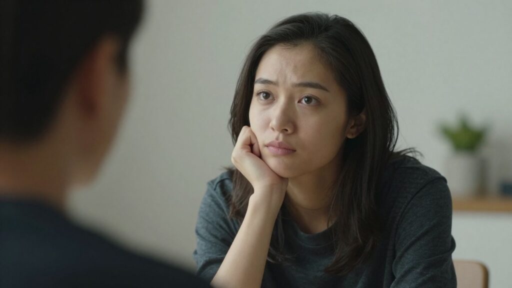 Person contemplating choices, deciding if bHIP is suitable.